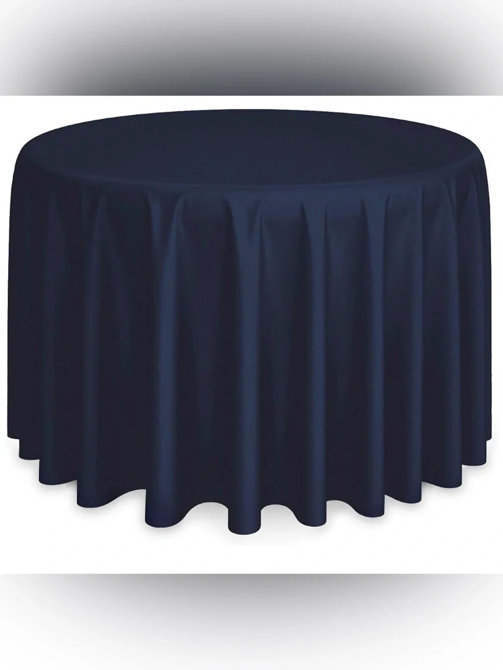 132” Round Tablecloth for Home Dining - Navy Blue